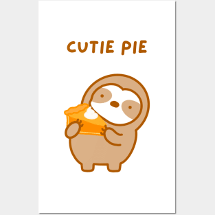 Cutie Pie Thanksgiving Pumpkin Pie Sloth Posters and Art